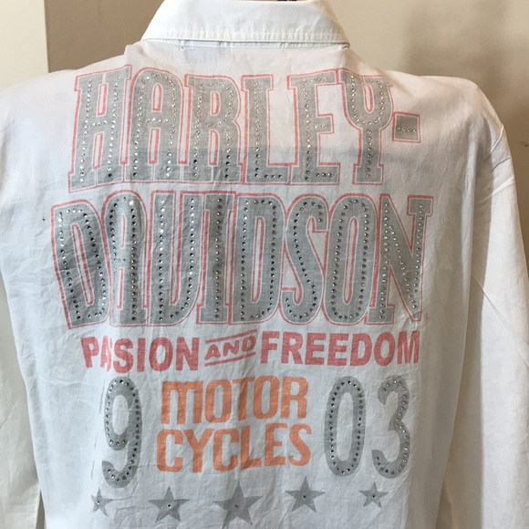 Harley-Davidson Tops - Authentic Harley-Davidson Blinged “Passion and Freedom” Motorcycles 1903 Top